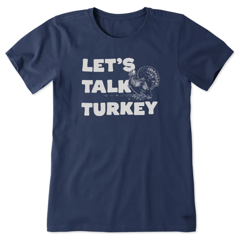 Women's Let's Talk Turkey Stack Short Sleeve Crusher Tee sold by Life is Good