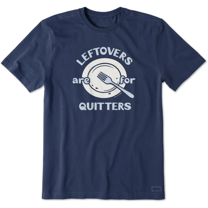 Men's Leftovers are for Quitters Plate Short Sleeve Crusher Tee sold by Life is Good