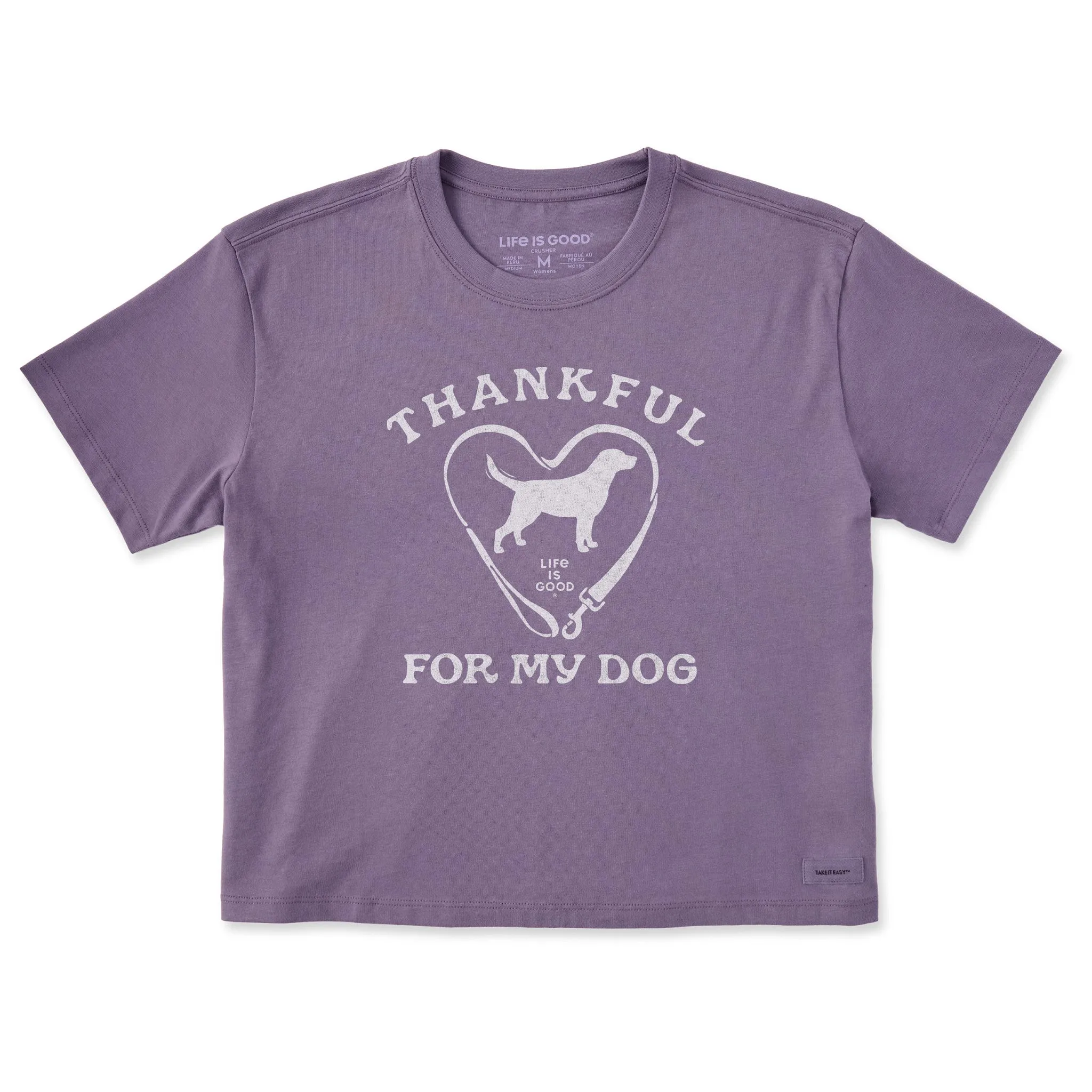 Women's Thankful for my Dog Short Sleeve Crusher Boxy Tee sold by Life is Good
