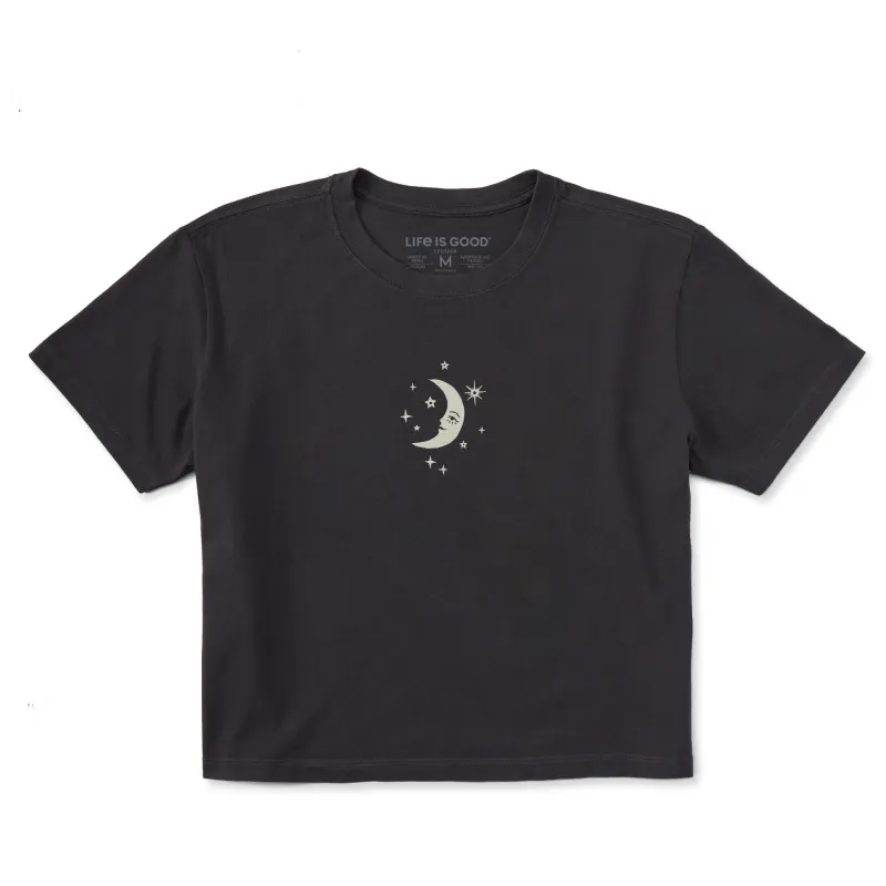 Women's Moon Maiden and Stars Short Sleeve Crusher Boxy Tee sold by Life is Good