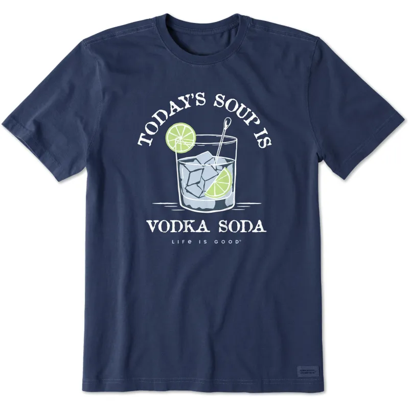 Men's Vodka Soda Soup Cocktail Short Sleeve Crusher Tee sold by Life is Good