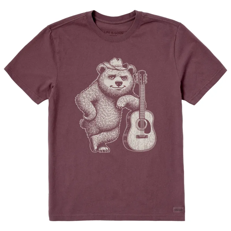 Men's Bear Guitar Short Sleeve Crusher Tee sold by Life is Good