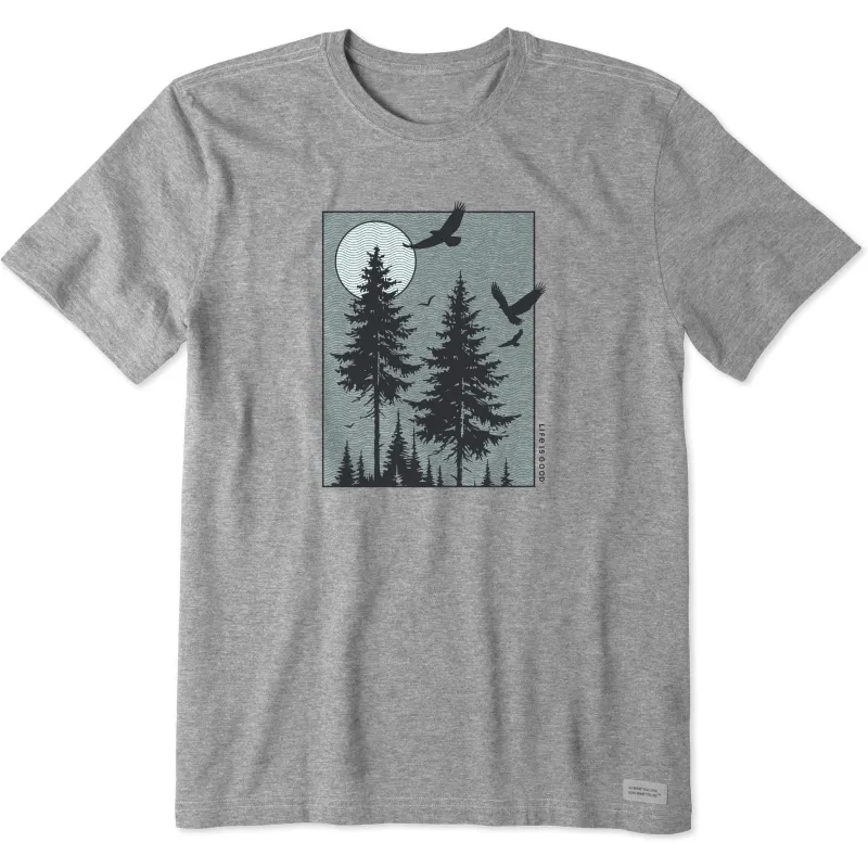 Men's Moonlit Pines Window Short Sleeve Crusher Tee sold by Life is Good