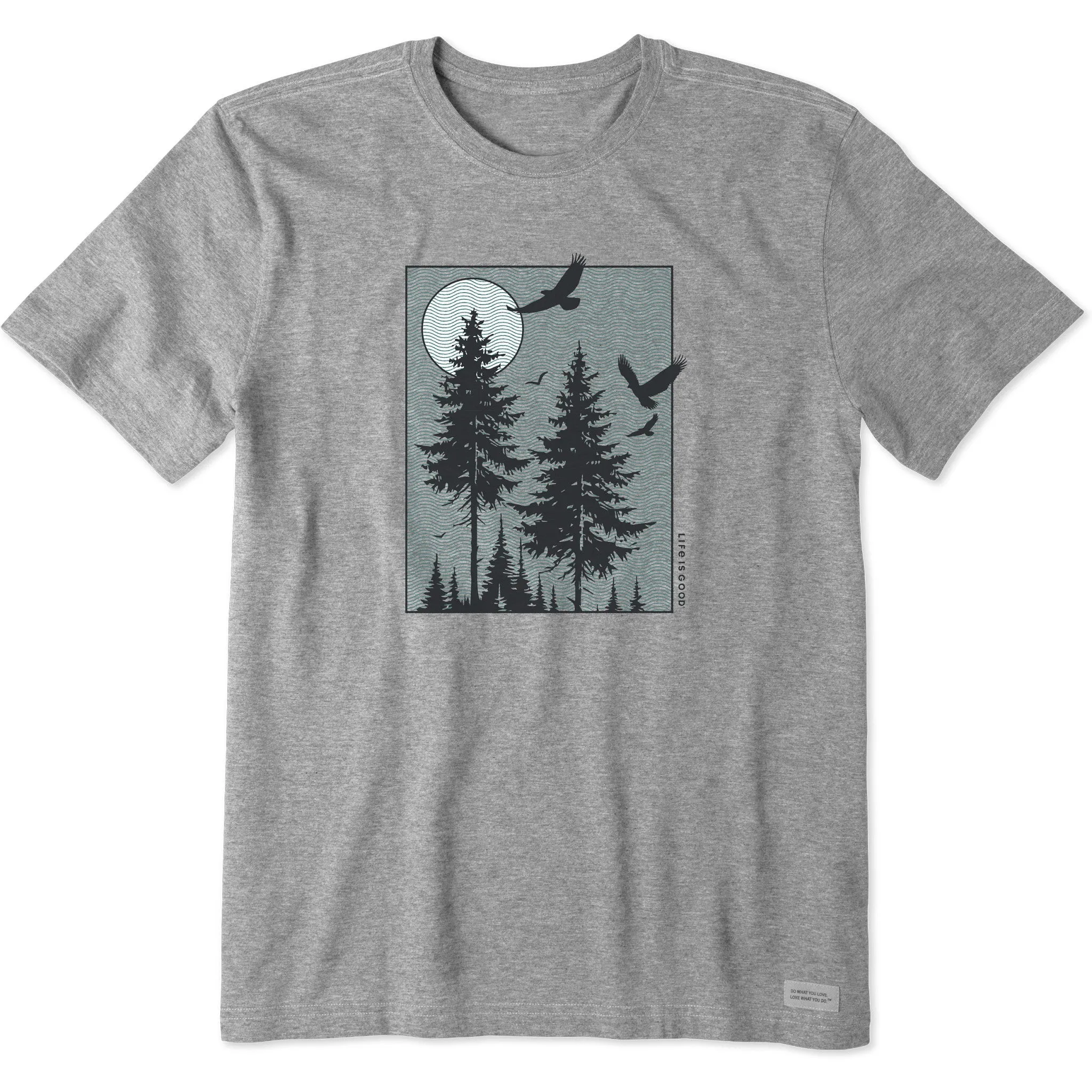 Men's Moonlit Pines Window Short Sleeve Crusher Tee sold by Life is Good