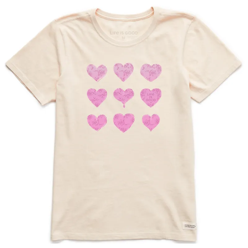 Women's Gradient Multi Hearts Short Sleeve Crusher Tee made by Life is Good