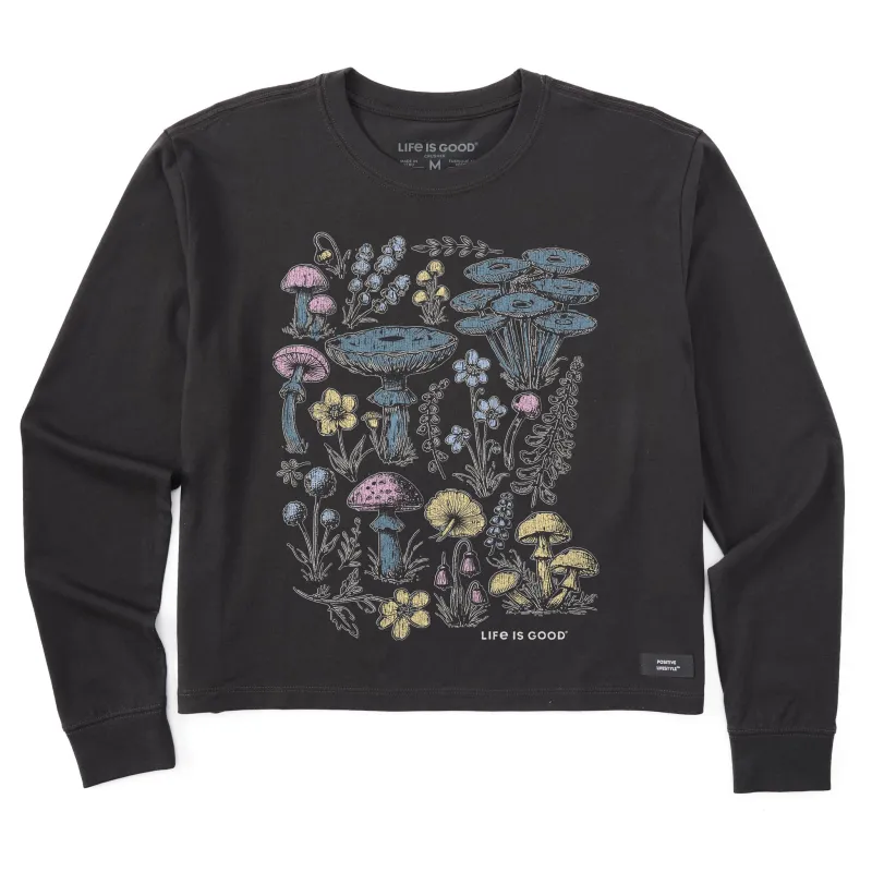 Women's Collection of Mushrooms Long Sleeve Crusher Boxy Tee sold by Life is Good