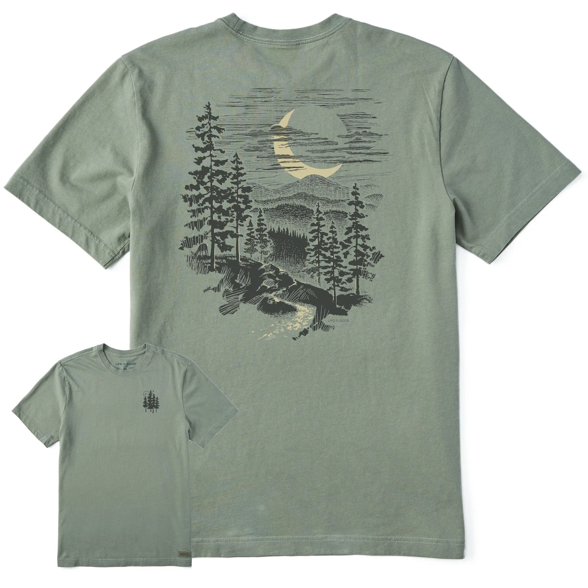 Men's Crescent Mountain Short Sleeve Crusher Tee sold by Life is Good