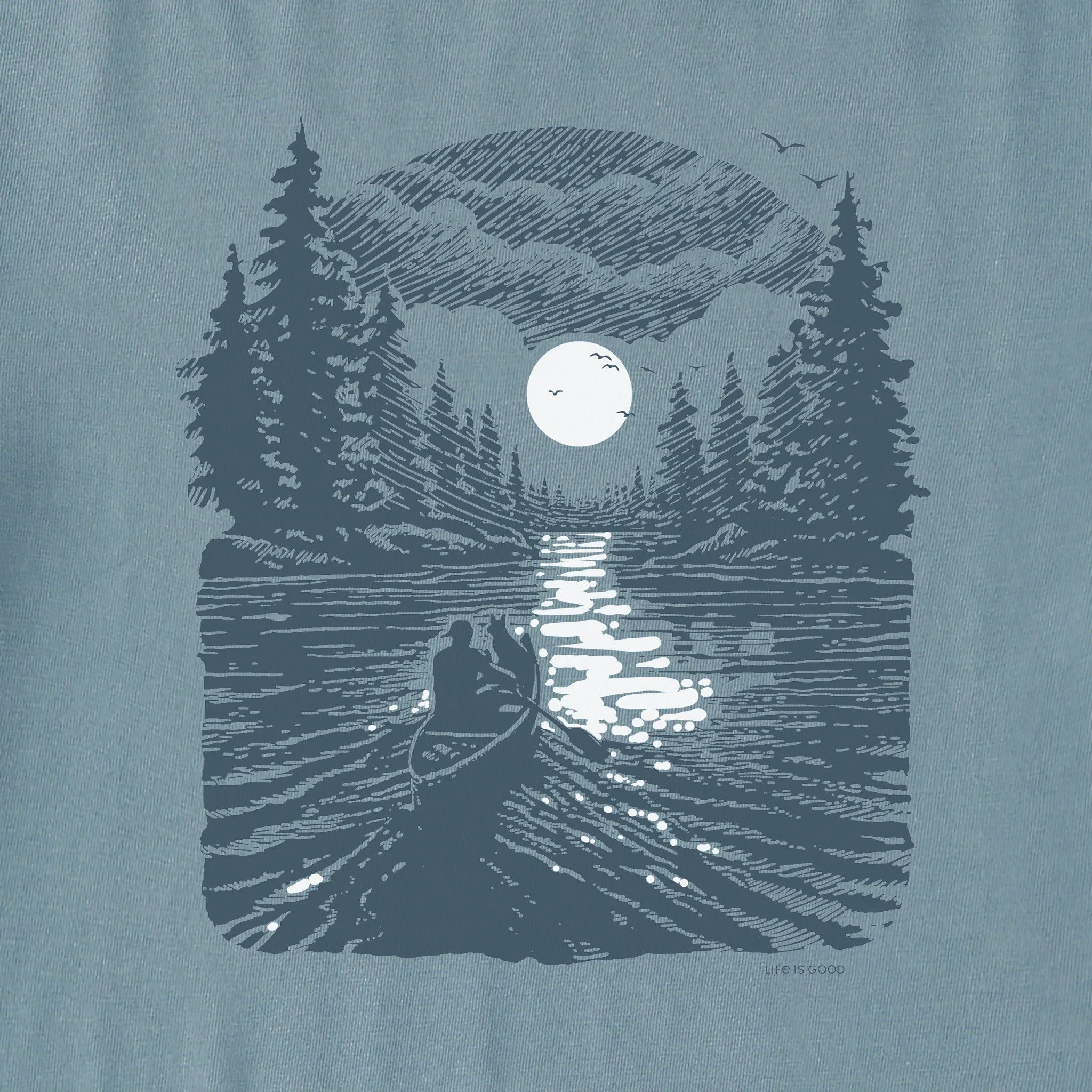 Men's Full Moon Canoe Short Sleeve Crusher Tee sold by Life is Good product image thumbnail 2