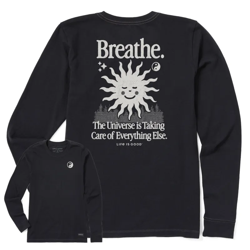 Women's Breathe Smiling Sun Long Sleeve Crusher Tee sold by Life is Good