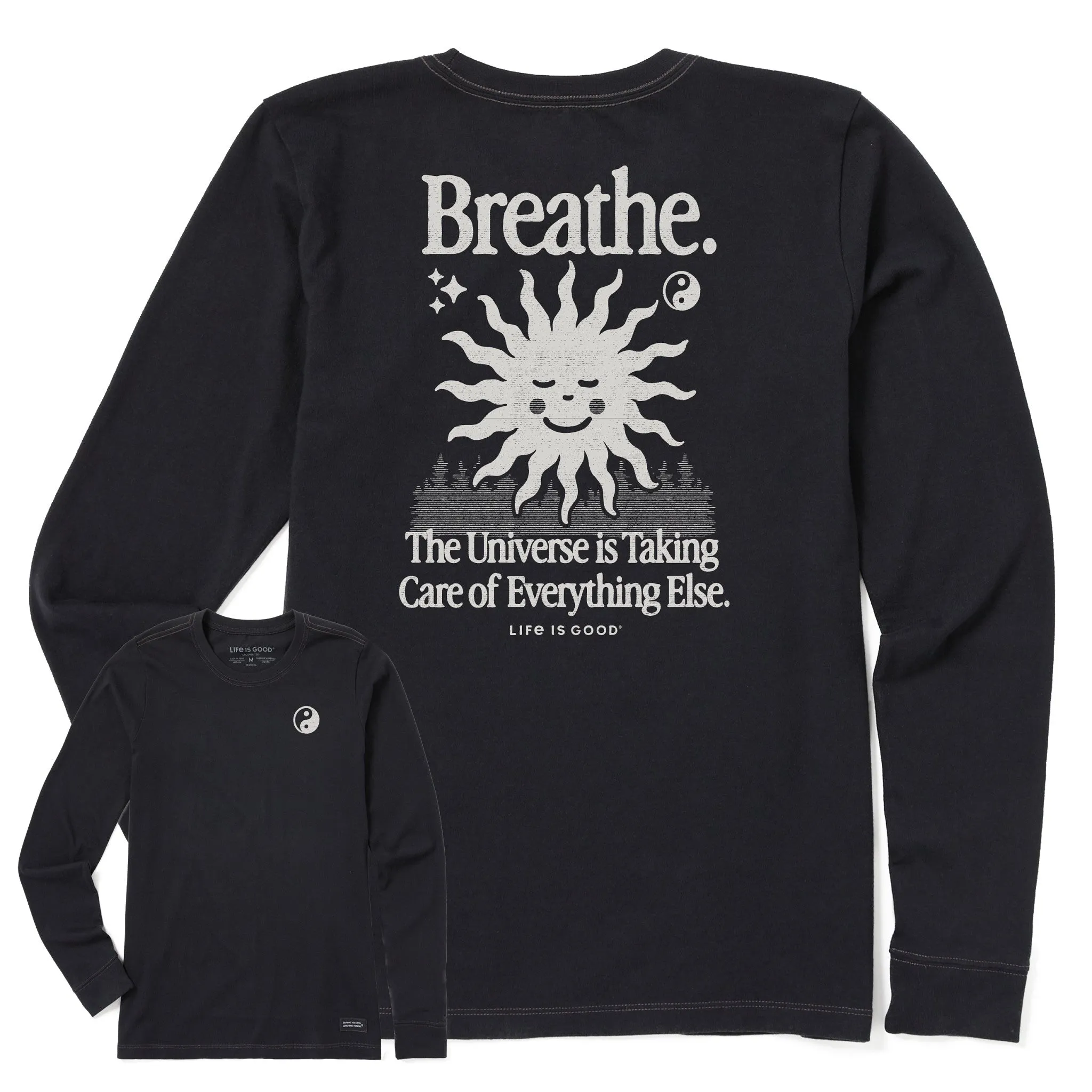 Women's Breathe Smiling Sun Long Sleeve Crusher Tee sold by Life is Good