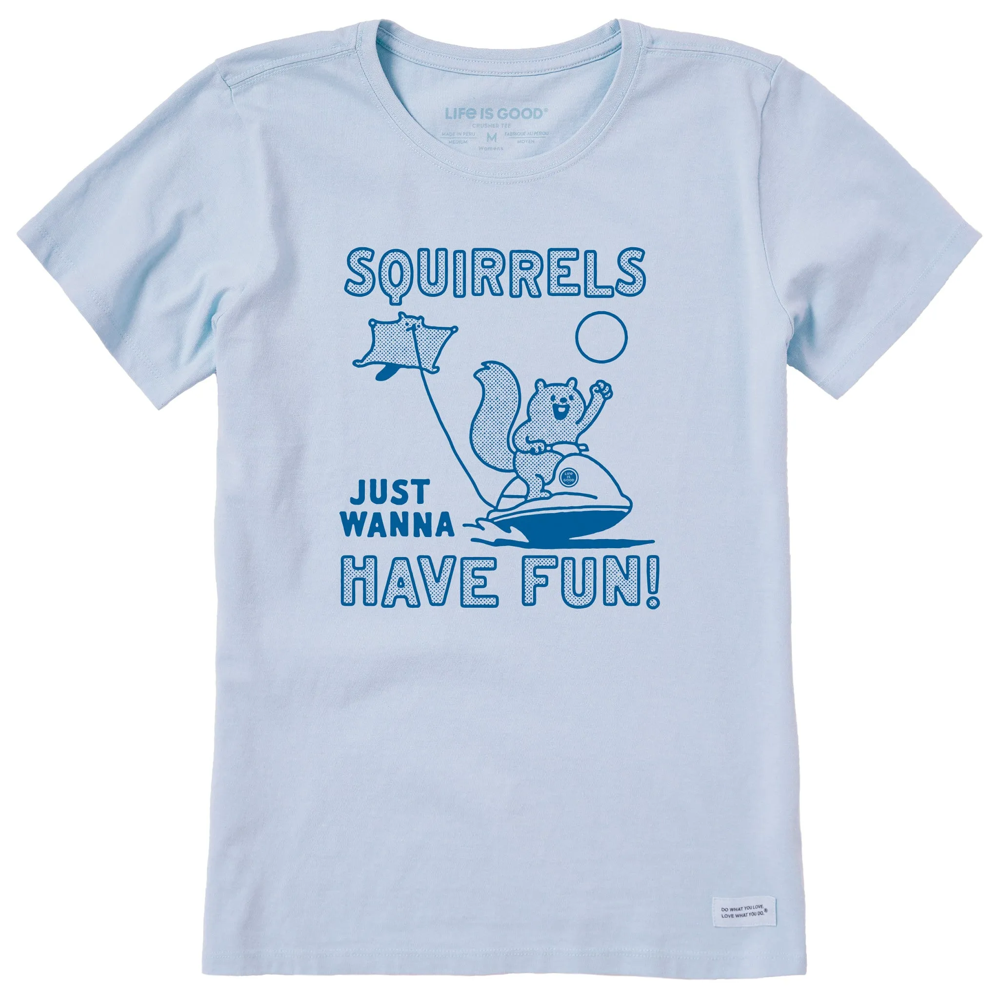Women's Squirrels Just Wanna Have Fun Short Sleeve Crusher Tee sold by Life is Good