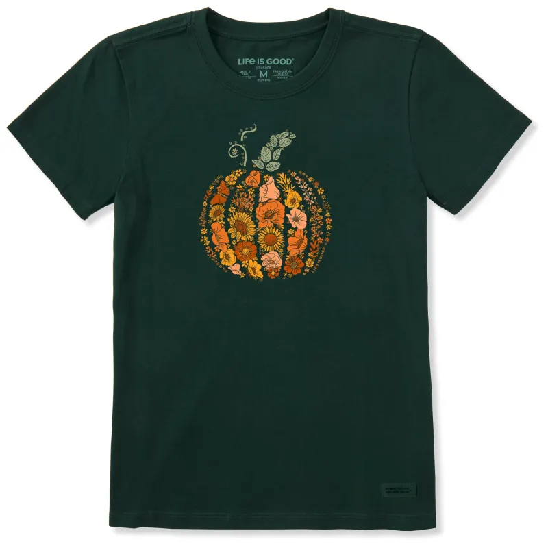 Women's Flower Pumpkin Short Sleeve Crusher Tee sold by Life is Good