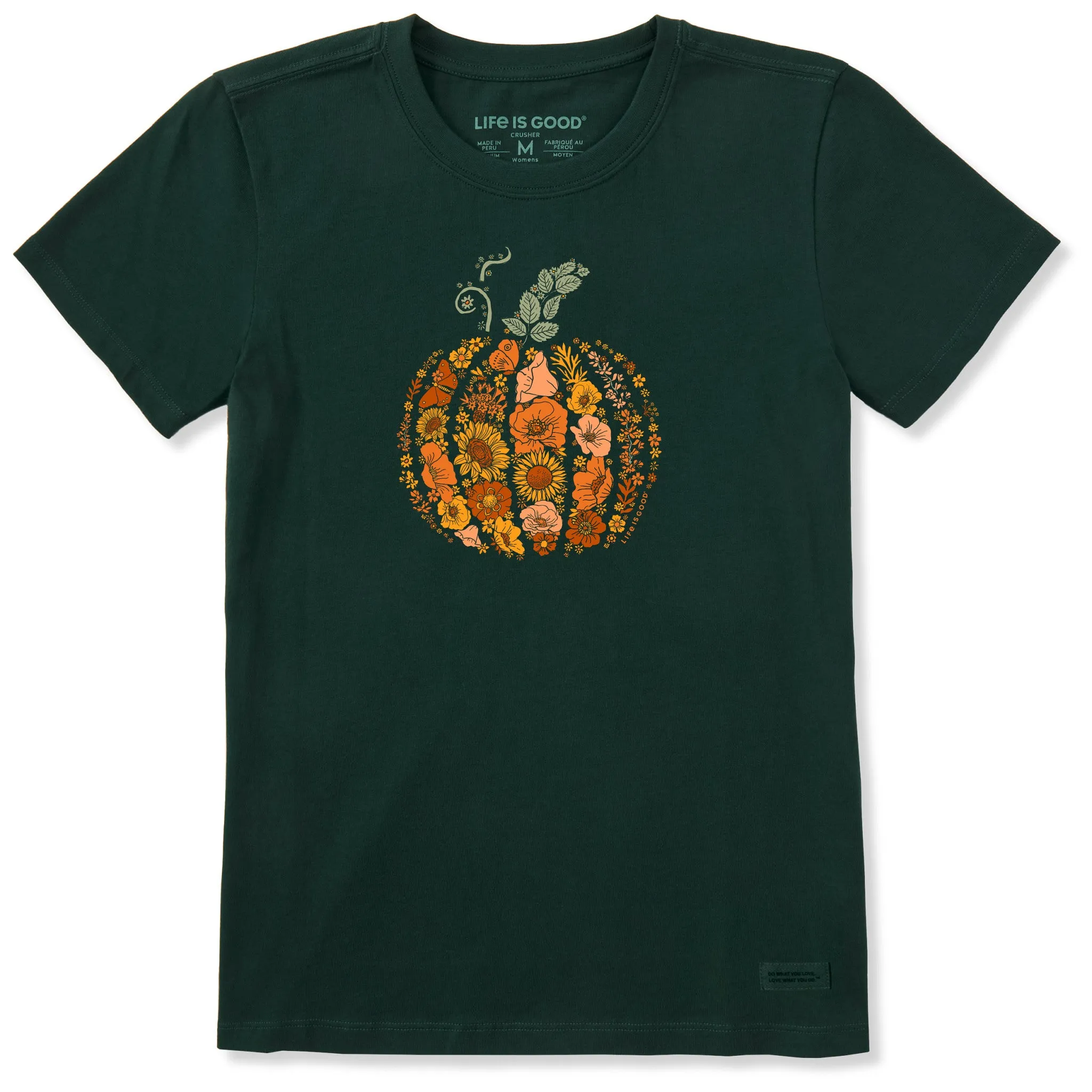 Women's Flower Pumpkin Short Sleeve Crusher Tee sold by Life is Good