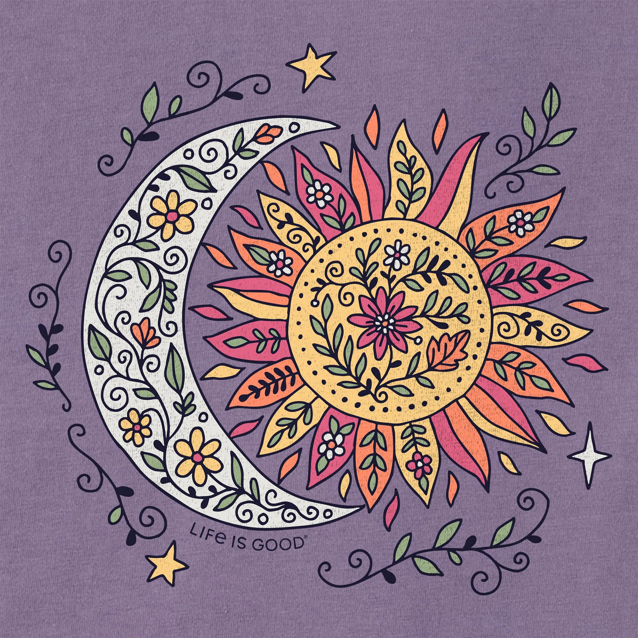 Women's Patchwork Celestial Sun Short Sleeve Crusher Tee sold by Life is Good product image thumbnail 2