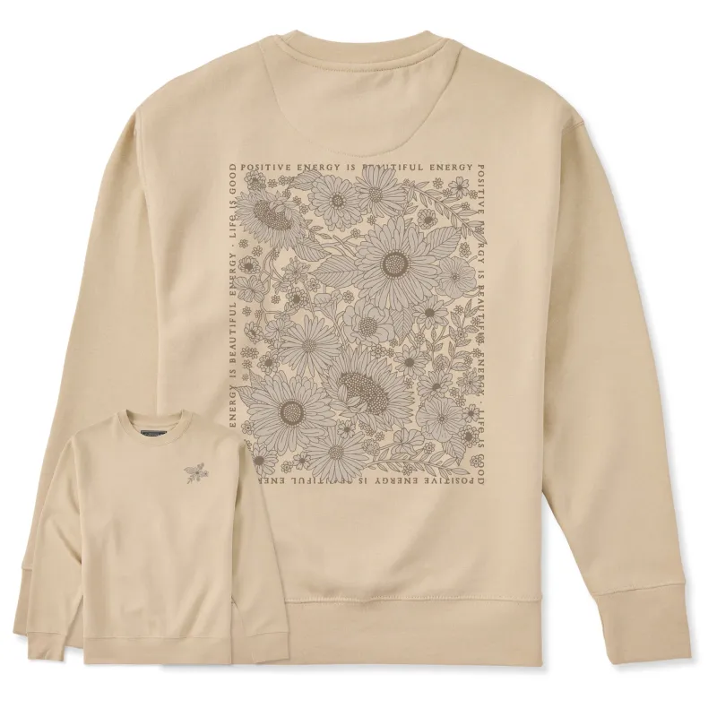 Adult Unisex Beautiful Energy Wildflowers Every Wear Crew Sweatshirt sold by Life is Good