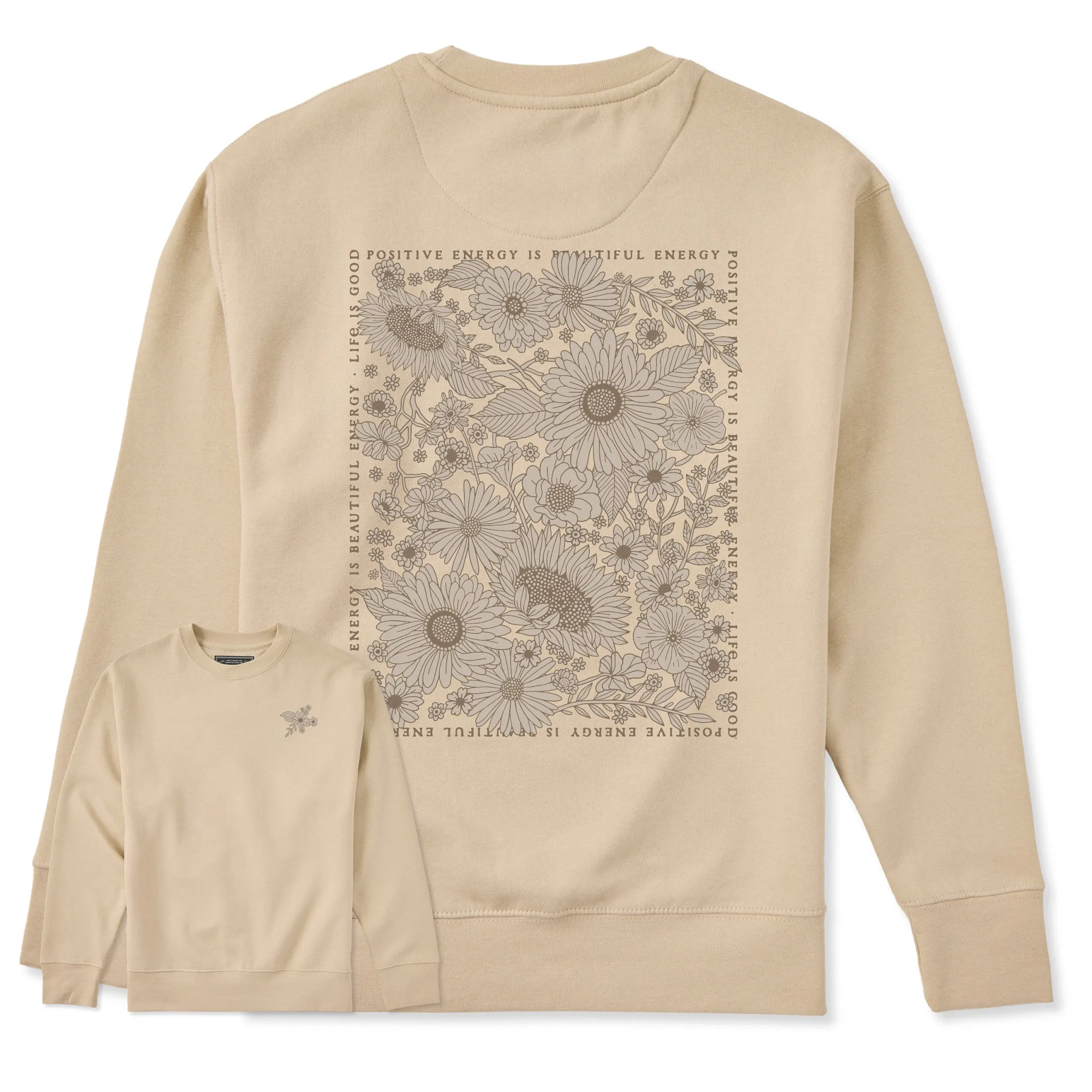 Adult Unisex Beautiful Energy Wildflowers Every Wear Crew Sweatshirt sold by Life is Good