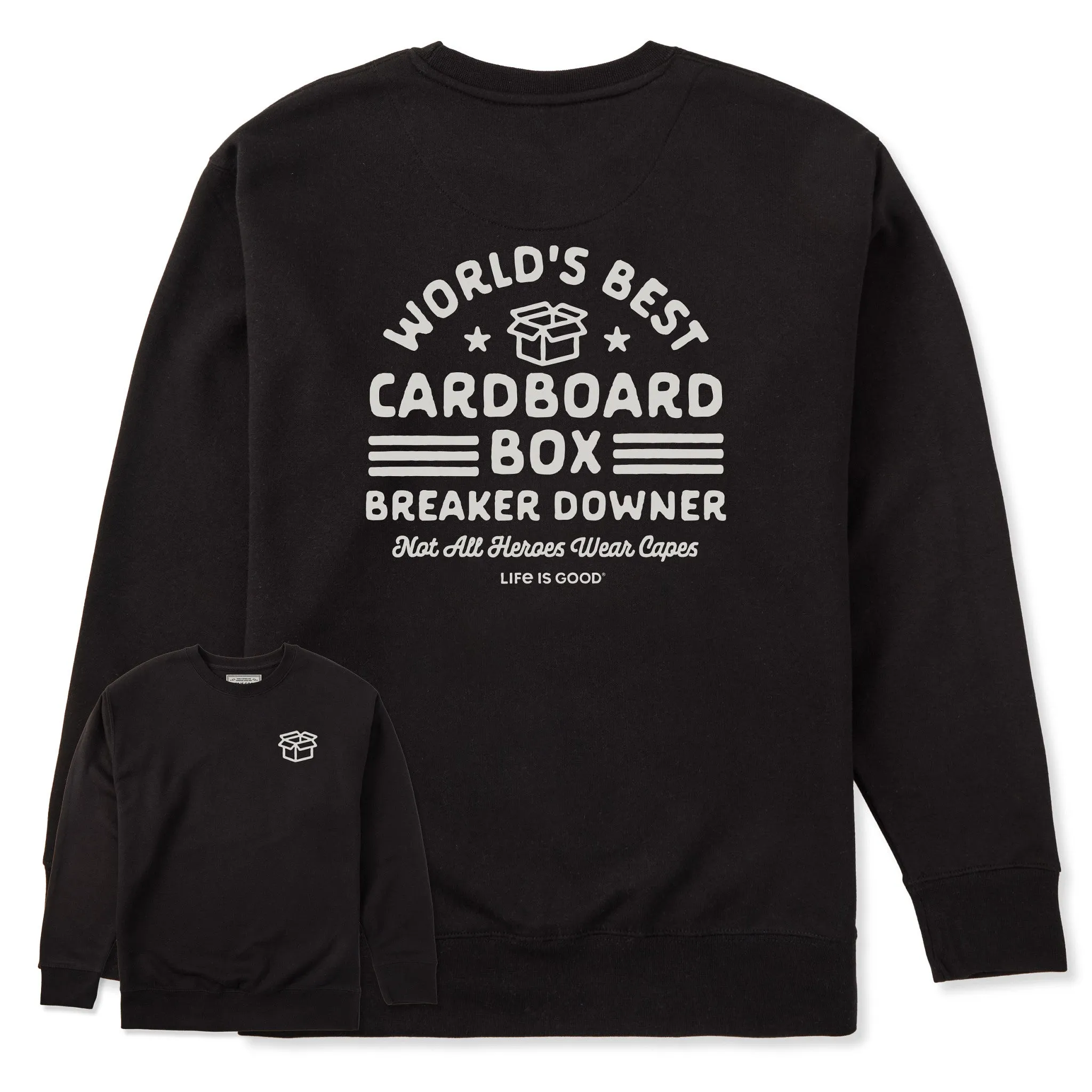 Adult Unisex Cardboard Box Breaker Downer Every Wear Crew Sweatshirt sold by Life is Good