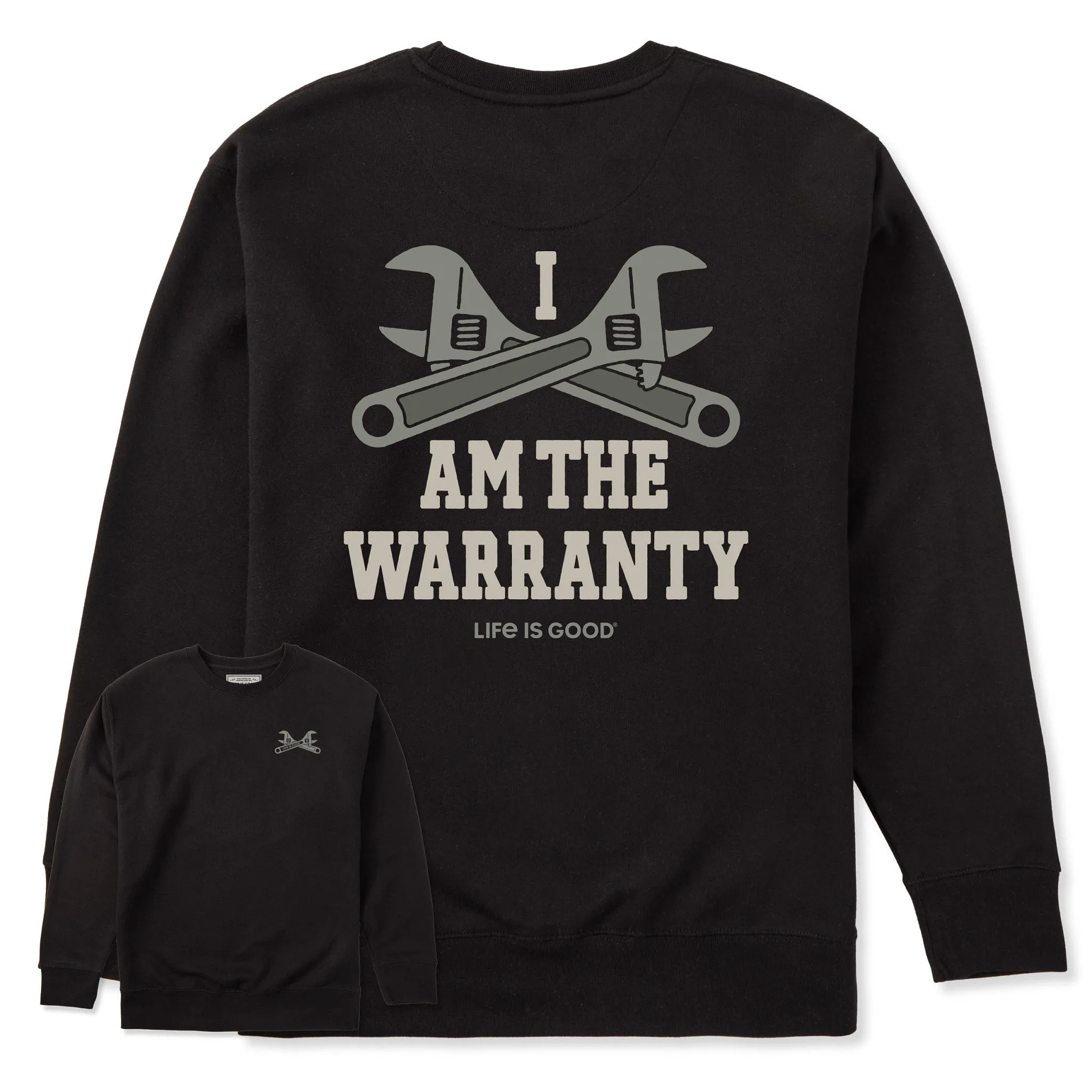 Adult Unisex I am the Warranty Every Wear Crew Sweatshirt sold by Life is Good