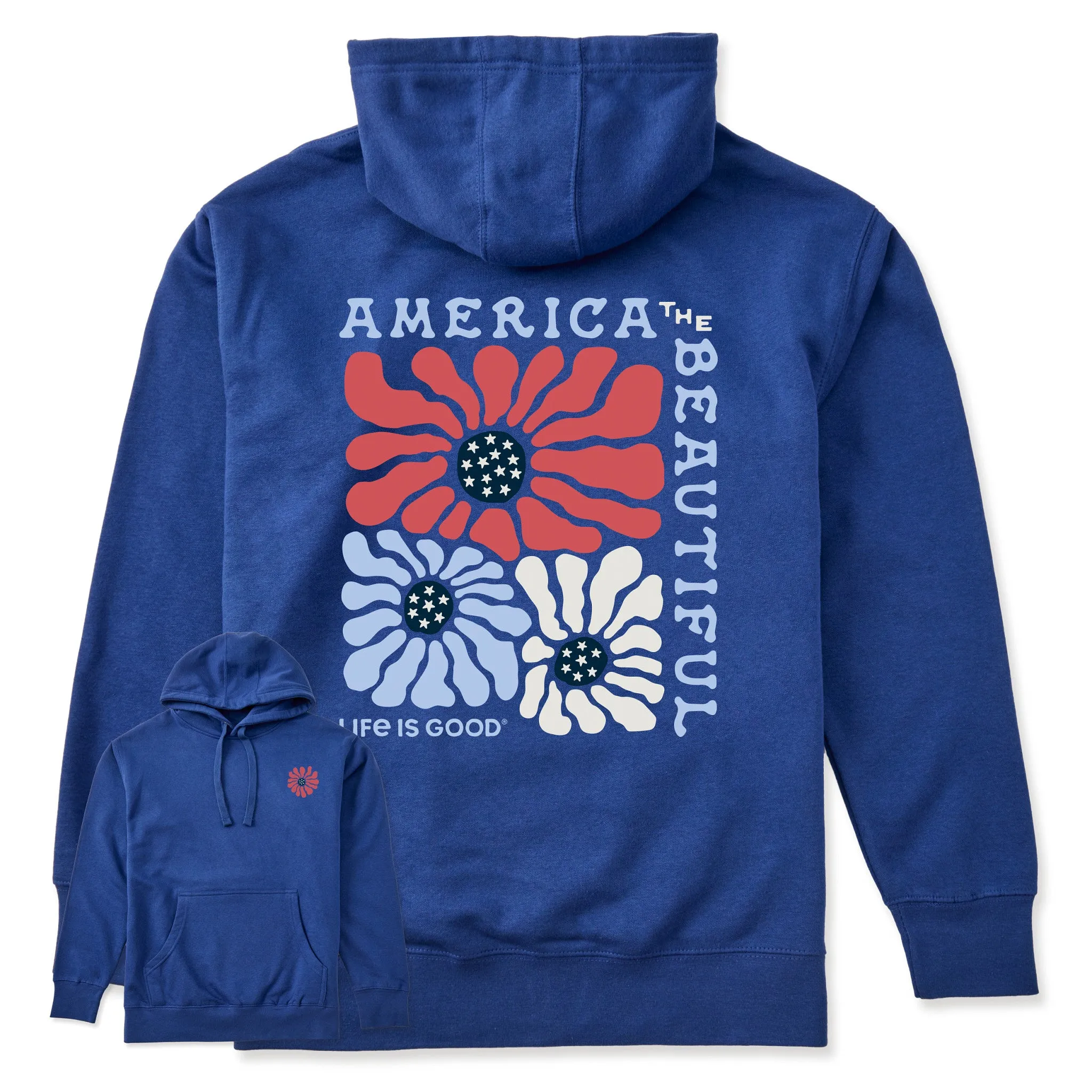 Adult Unisex America the Beautiful Flowers Every Wear Hoodie Sweatshirt sold by Life is Good