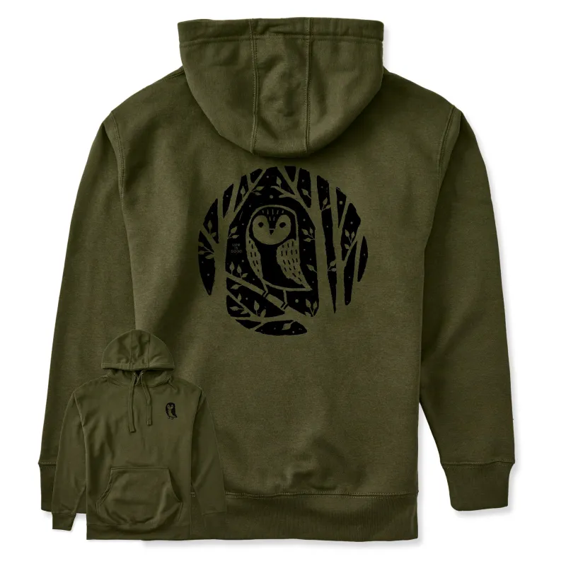 Adult Unisex Owl in the Trees Every Wear Hoodie Sweatshirt made by Life is Good