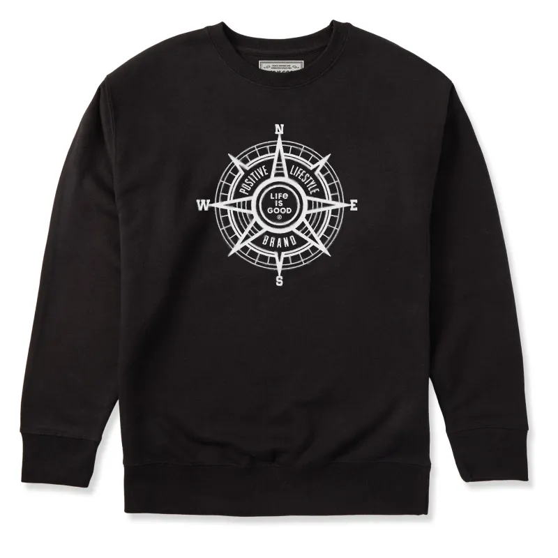 Adult Unisex Positive Compass Every Wear Crew Sweatshirt sold by Life is Good
