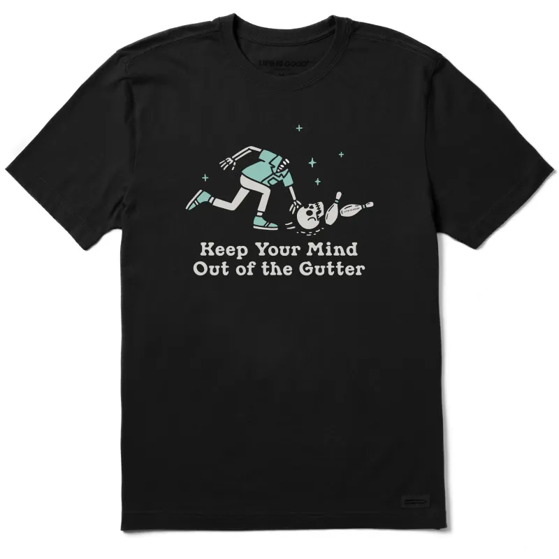 Men's Keep Your Mind Out of the Gutter Short Sleeve Crusher Tee sold by Life is Good