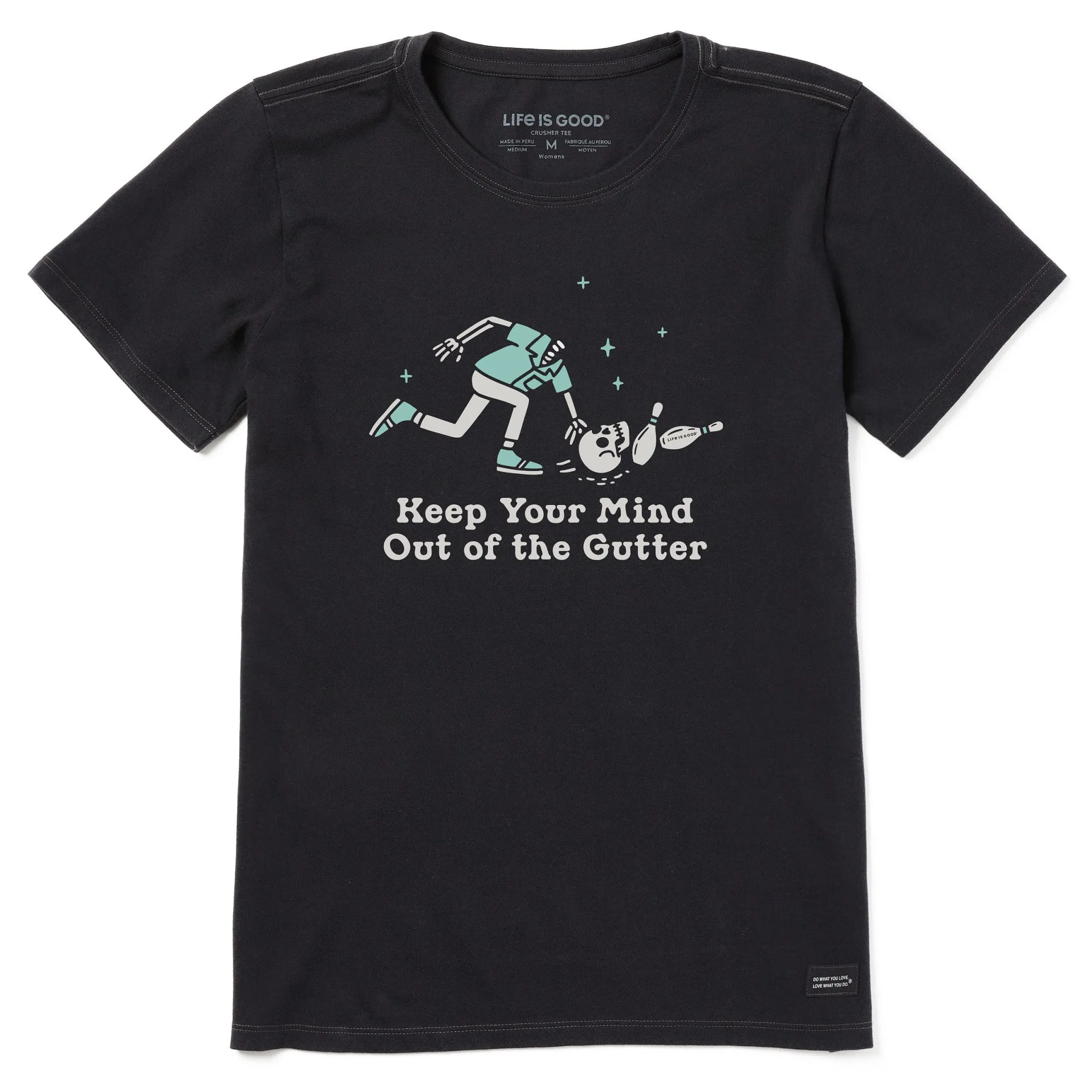 Women's Keep Your Mind Out of the Gutter Short Sleeve Crusher Tee sold by Life is Good