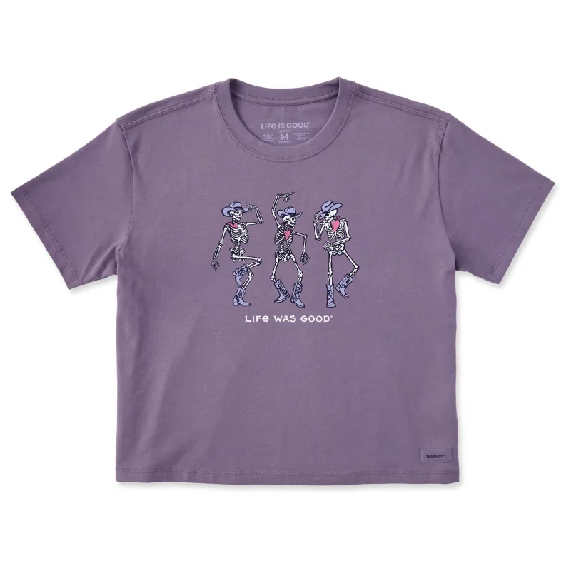 Women's Dancing Cowboy Skeletons Short Sleeve Crusher Boxy Tee sold by Life is Good