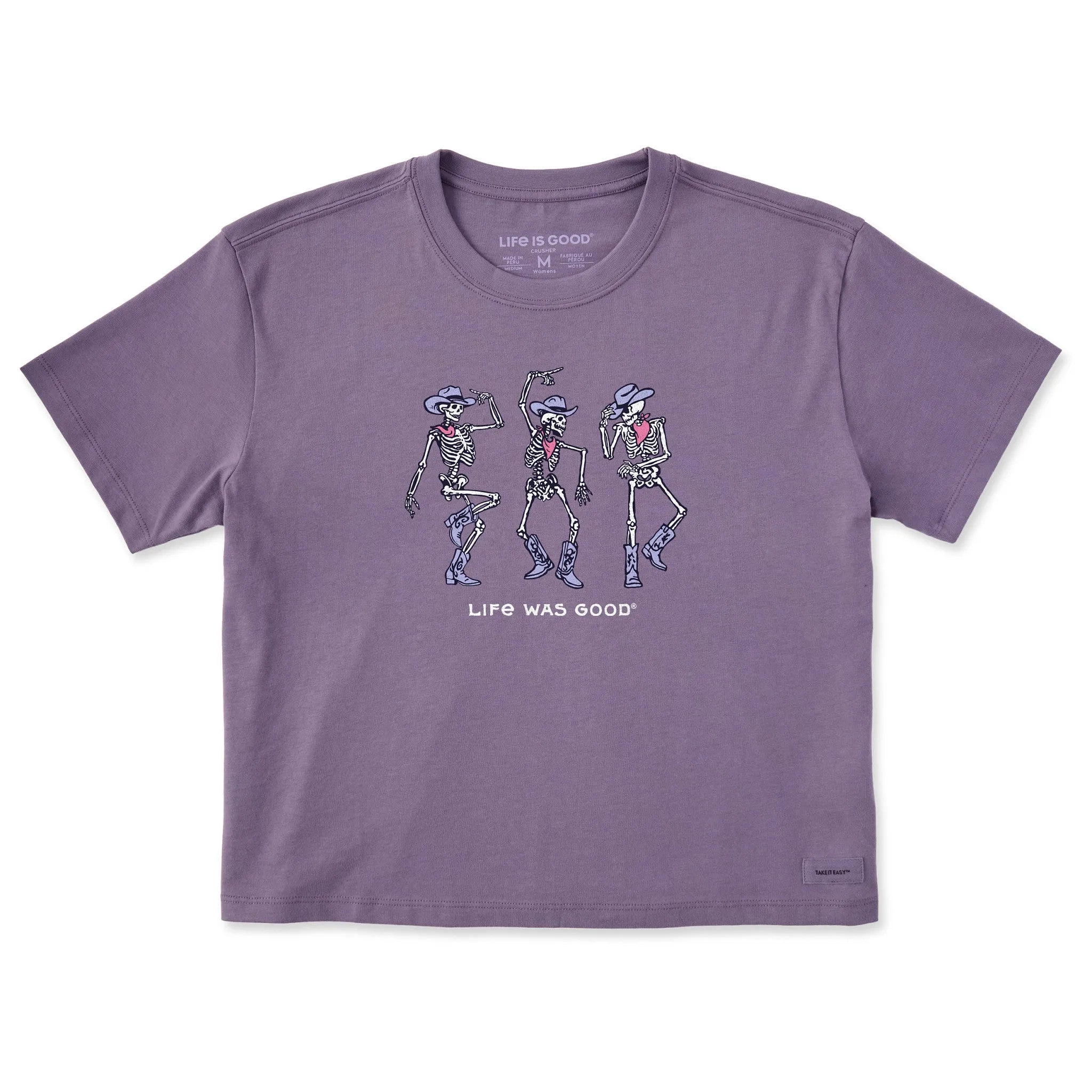 Women's Dancing Cowboy Skeletons Short Sleeve Crusher Boxy Tee sold by Life is Good