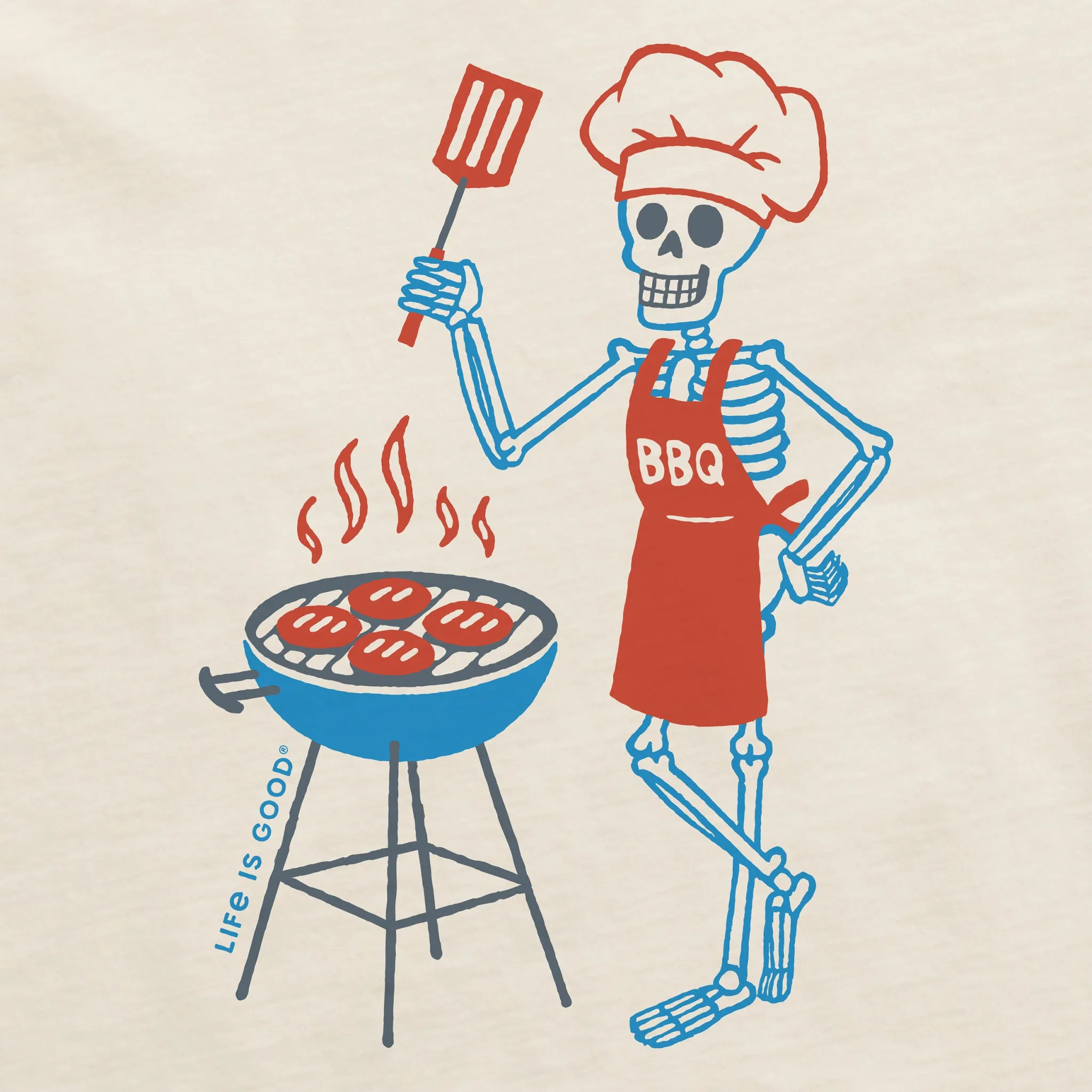 Men's BBQ Skeleton Short Sleeve Crusher Tee sold by Life is Good product image thumbnail 2