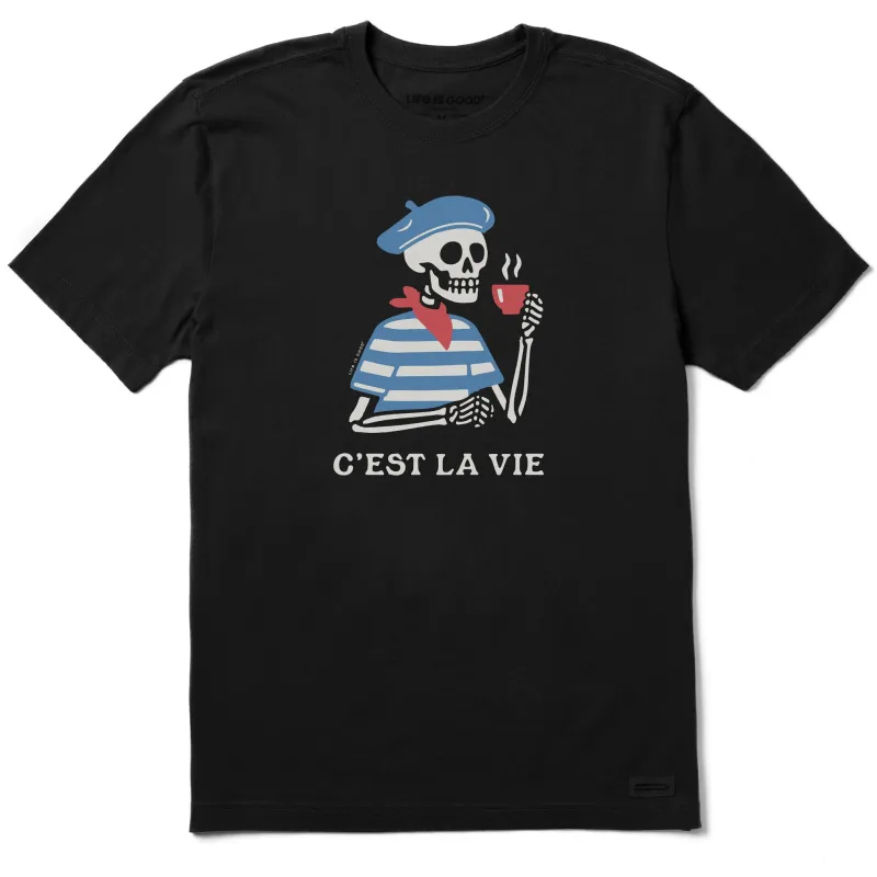 Men's C'est La Vie Skeleton Short Sleeve Crusher Tee sold by Life is Good