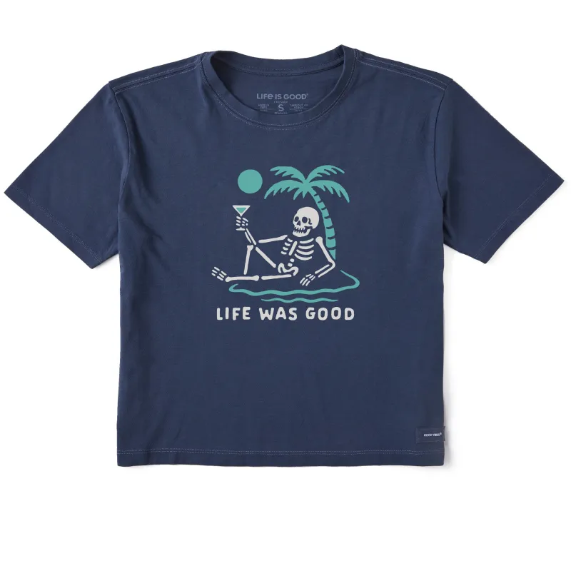 Women's Life Was Good on the Beach Short Sleeve Crusher Boxy Tee made by Life is Good