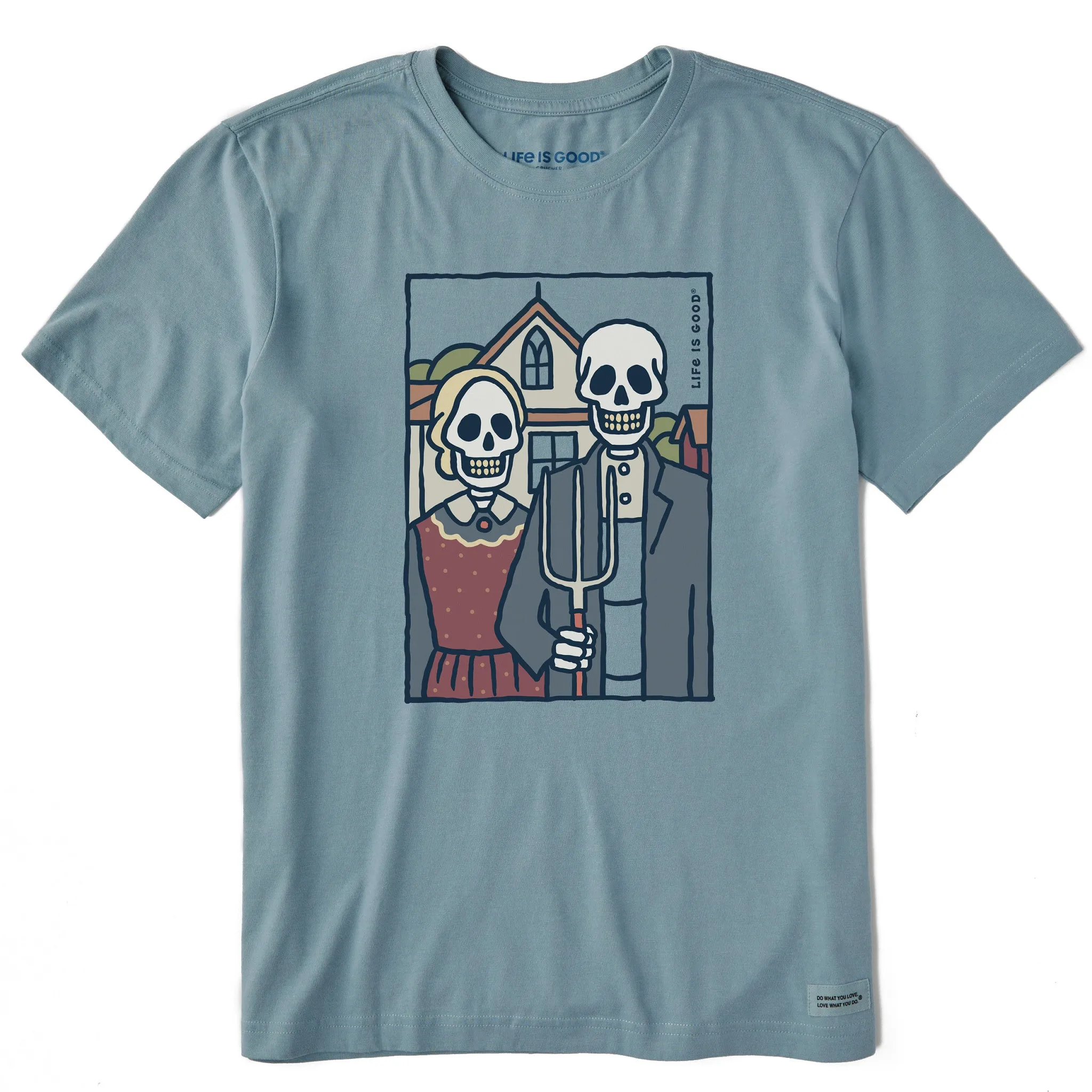 Men's Gothic Skeletons Short Sleeve Crusher Tee sold by Life is Good