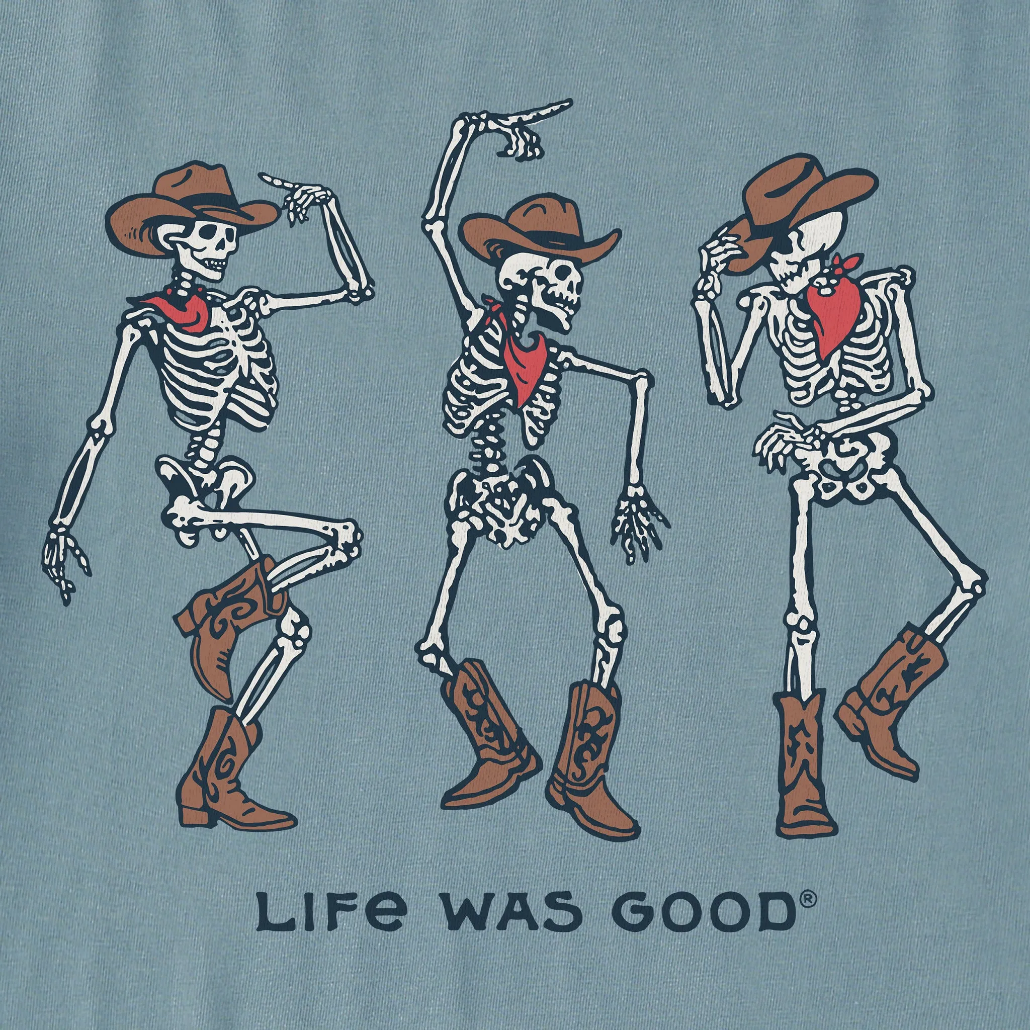 Men's Dancing Cowboy Skeletons Short Sleeve Crusher Tee sold by Life is Good product image thumbnail 2