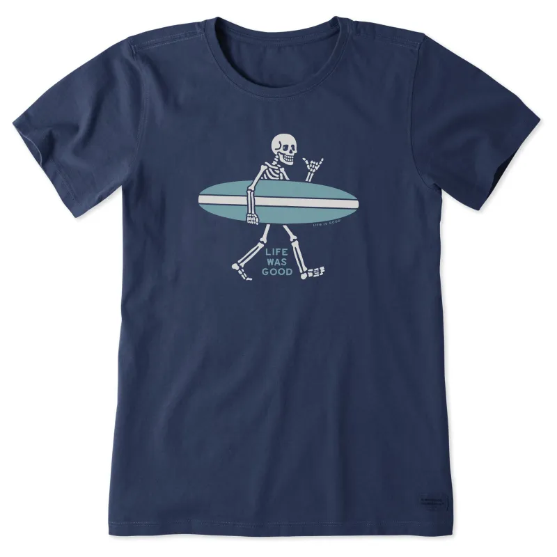 Women's Life Was Good in the Surf Short Sleeve Crusher Tee sold by Life is Good