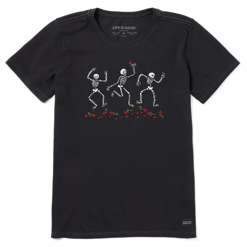 Women's Skeletons and Roses Short Sleeve Crusher Tee sold by Life is Good