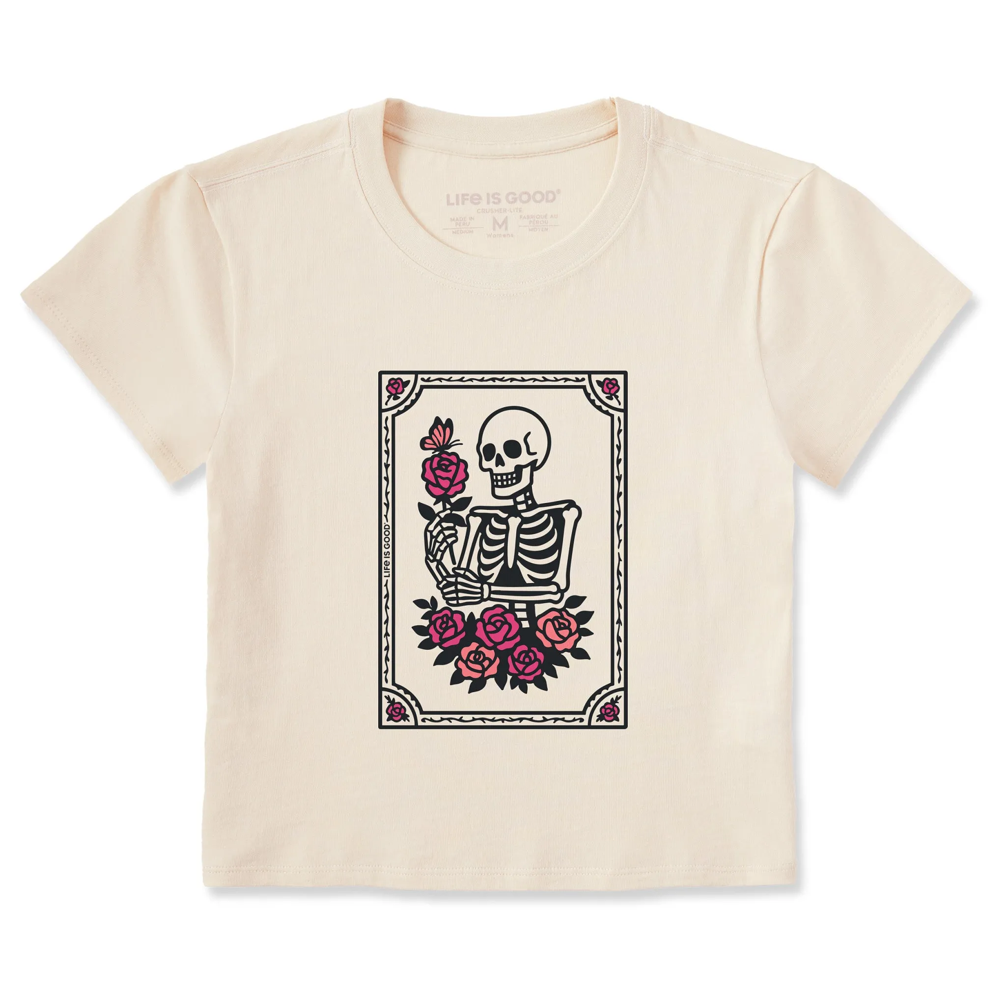 Women's Skeleton Portrait Crusher-LITE Shrunken Tee sold by Life is Good