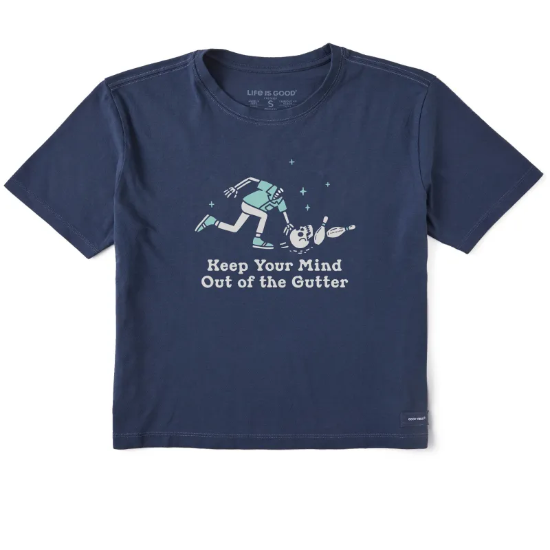 Women's Keep Your Mind Out of the Gutter Short Sleeve Crusher Boxy Tee sold by Life is Good