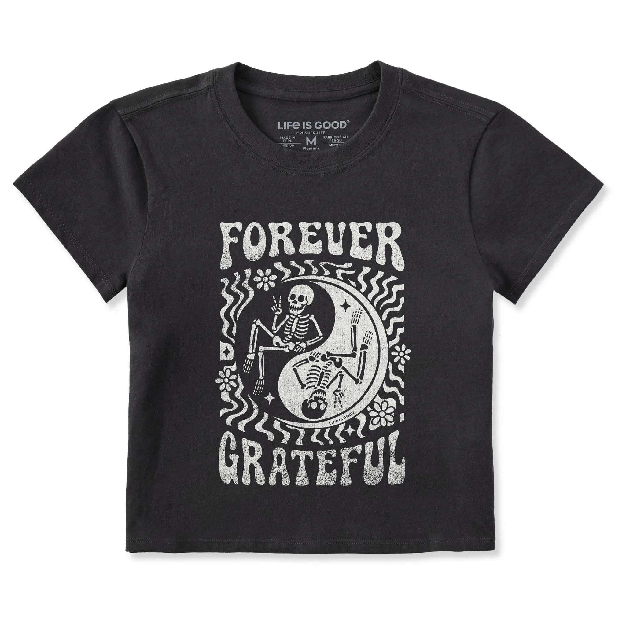 Women's Forever Grateful Yin Yang Crusher-LITE Shrunken Tee sold by Life is Good