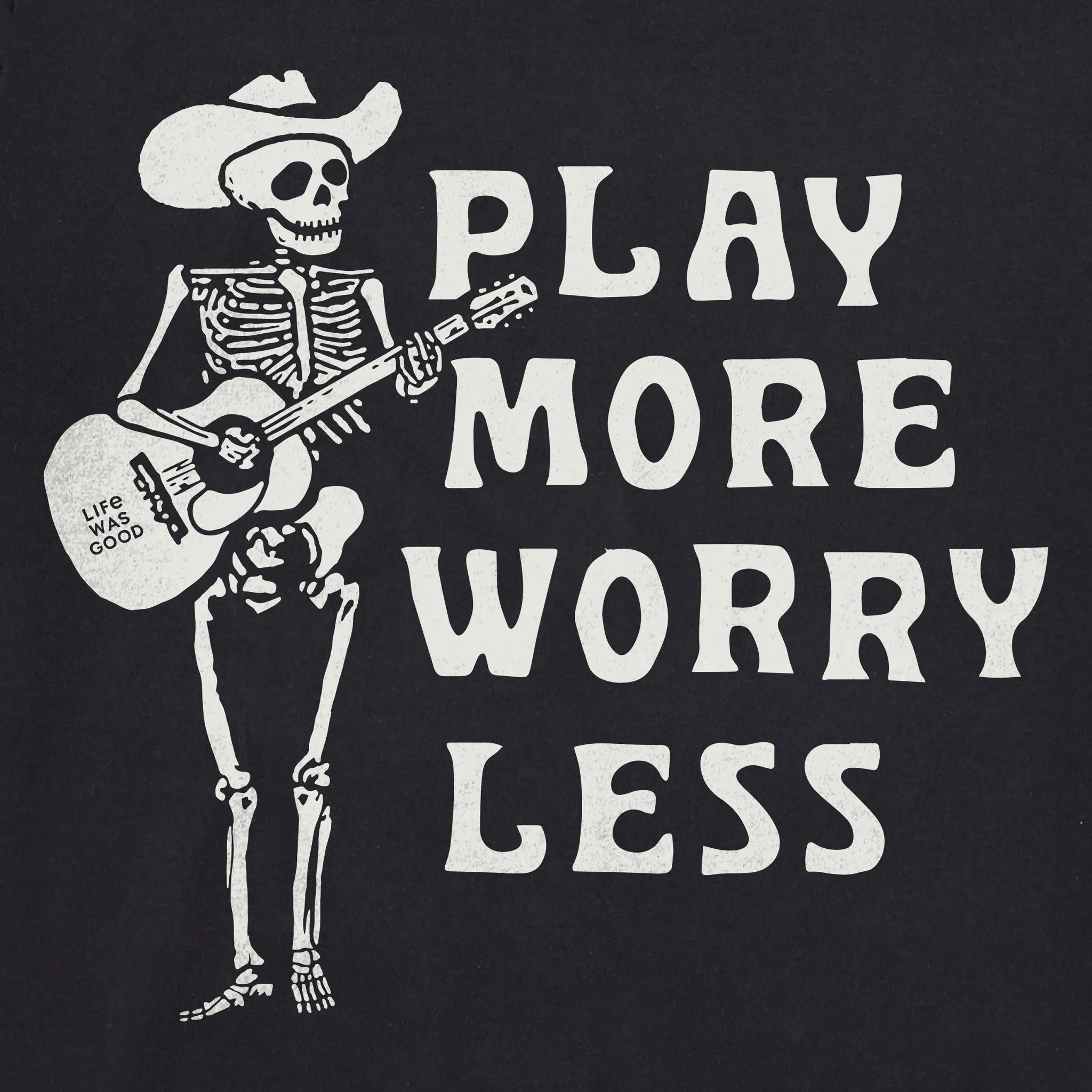 Men's Play More Worry Less Skeleton Short Sleeve Crusher Tee sold by Life is Good product image thumbnail 2