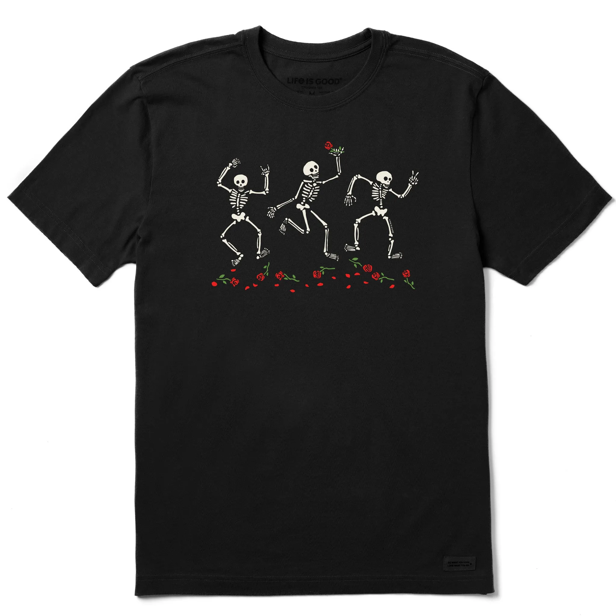 Men's Skeletons and Roses Short Sleeve Crusher Tee sold by Life is Good