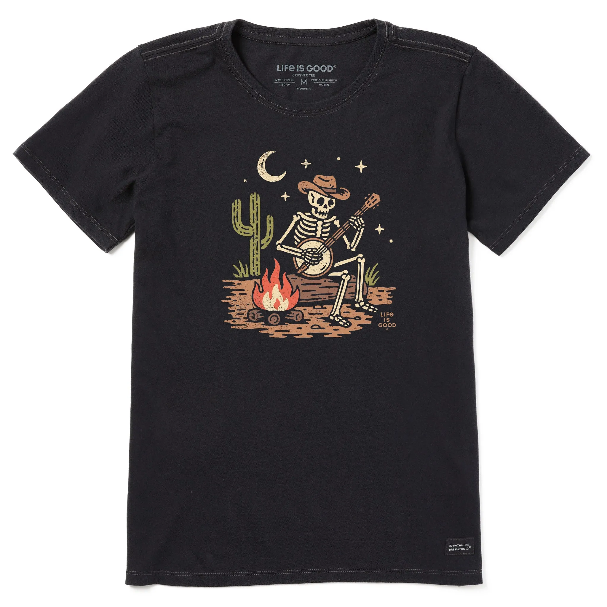 Women's Banjo Skeleton Short Sleeve Crusher Tee sold by Life is Good