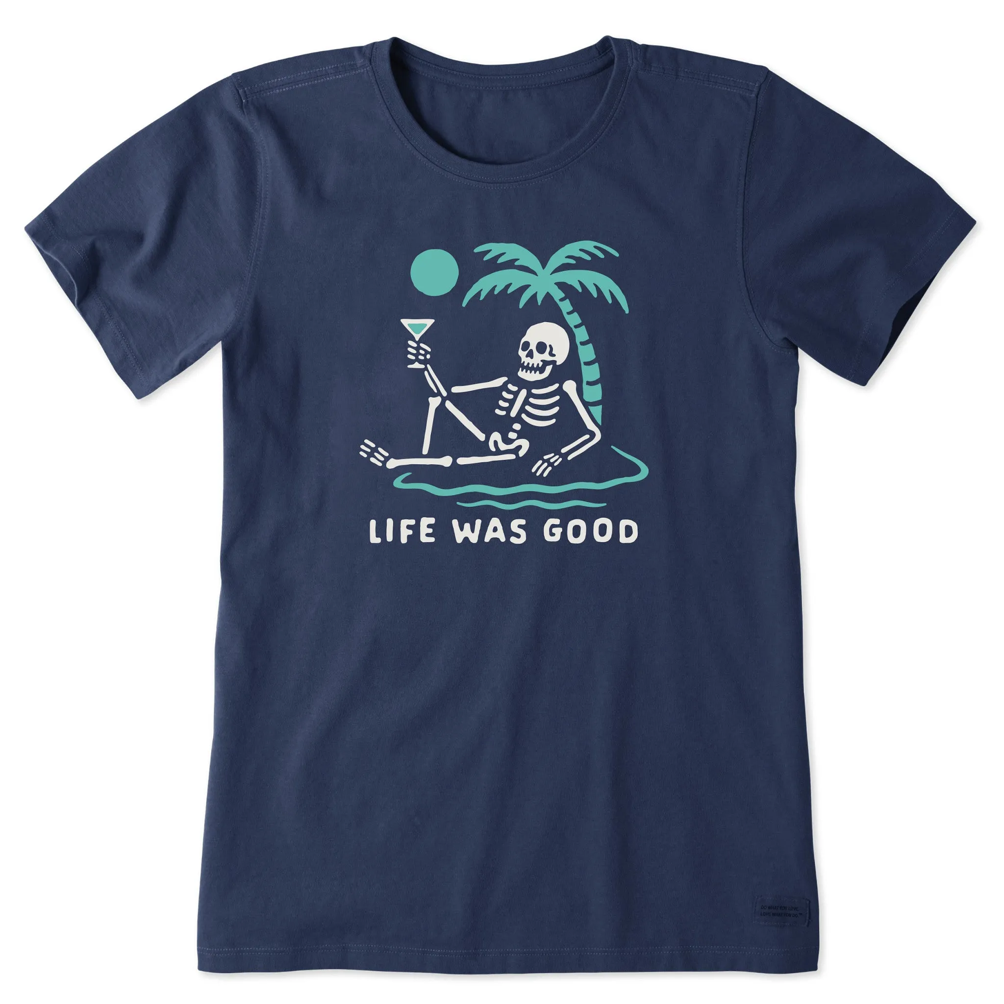 Women's Life Was Good on the Beach Short Sleeve Crusher Tee sold by Life is Good