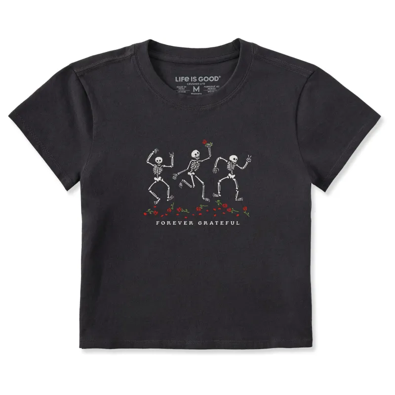 Women's Forever Grateful Dancing Skeletons Crusher-LITE Shrunken Tee sold by Life is Good