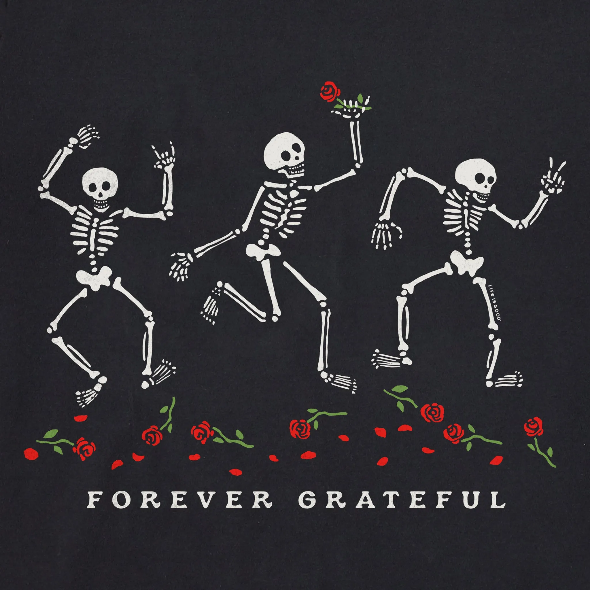 Women's Forever Grateful Dancing Skeletons Crusher-LITE Shrunken Tee sold by Life is Good product image thumbnail 2