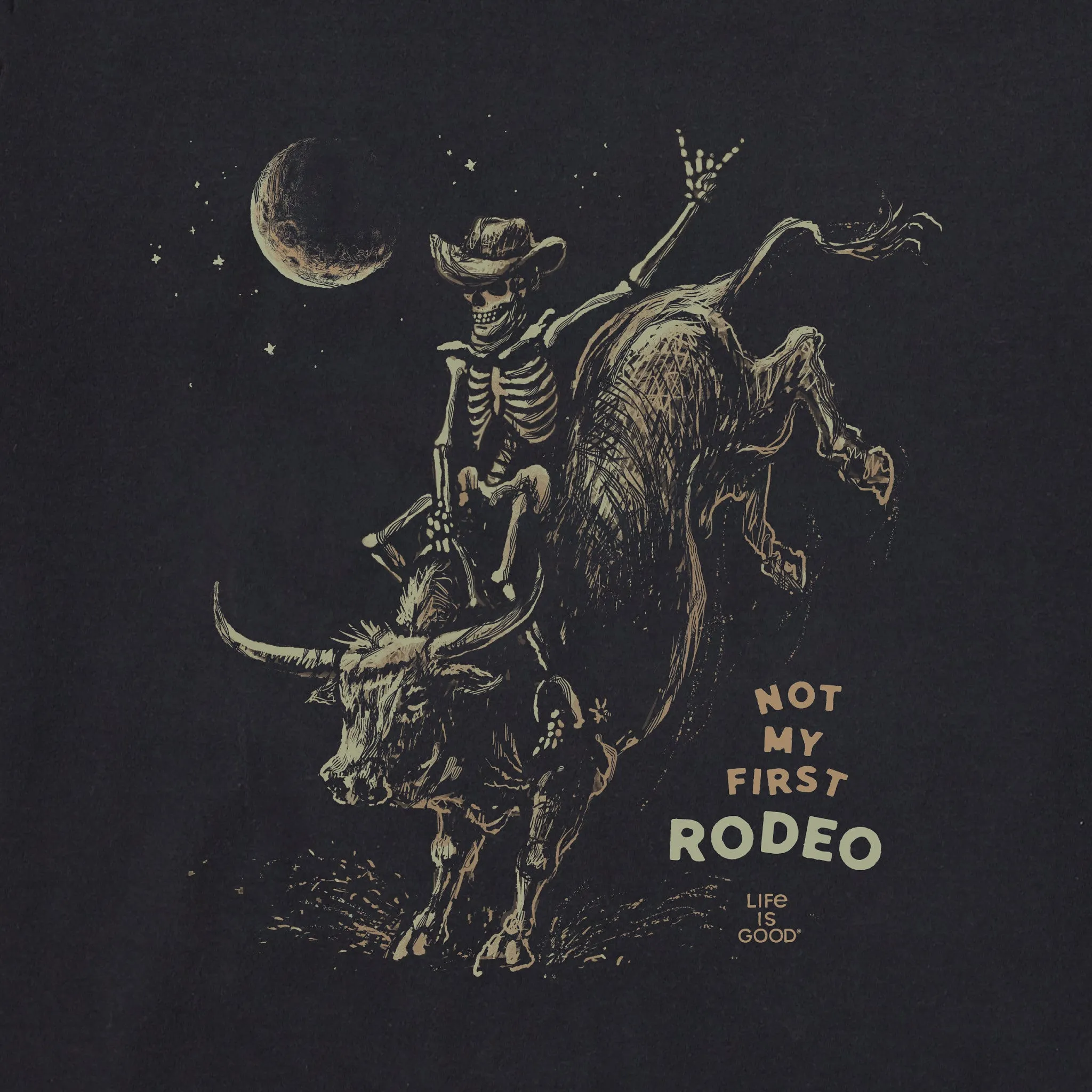 Men's Not My First Rodeo Skeleton Short Sleeve Crusher Tee sold by Life is Good product image thumbnail 2