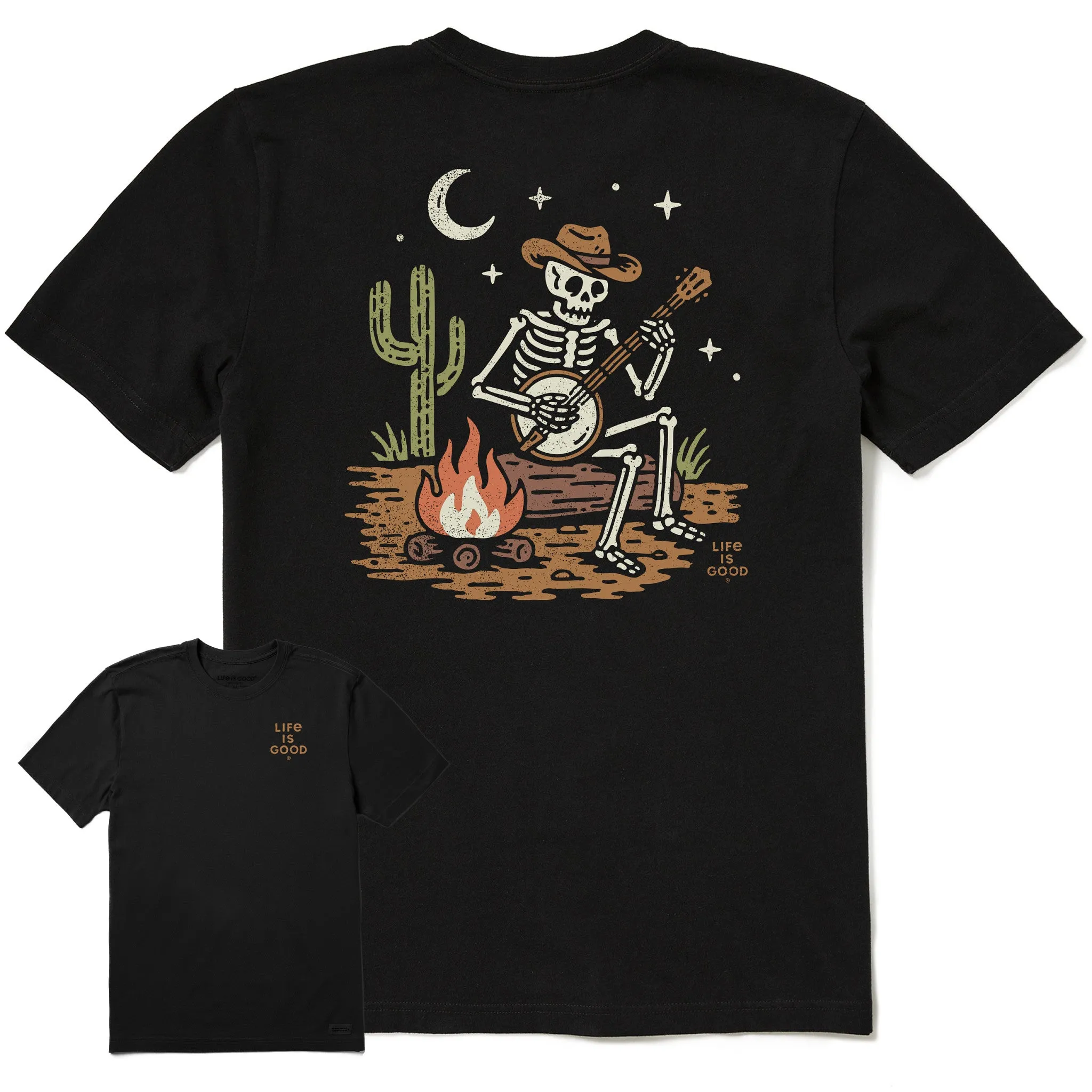 Men's Banjo Skeleton Short Sleeve Crusher Tee sold by Life is Good