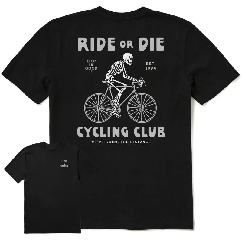 Men's Ride or Die Cycling Club Short Sleeve Crusher Tee sold by Life is Good