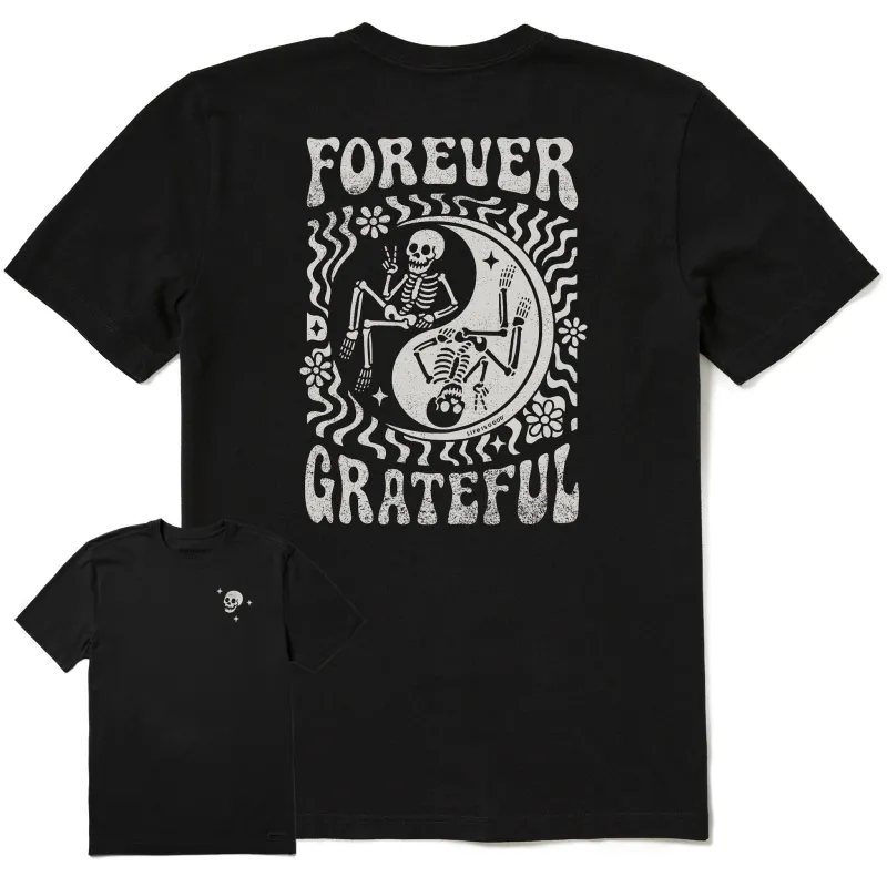 Men's Forever Grateful Yin Yang Short Sleeve Crusher Tee sold by Life is Good