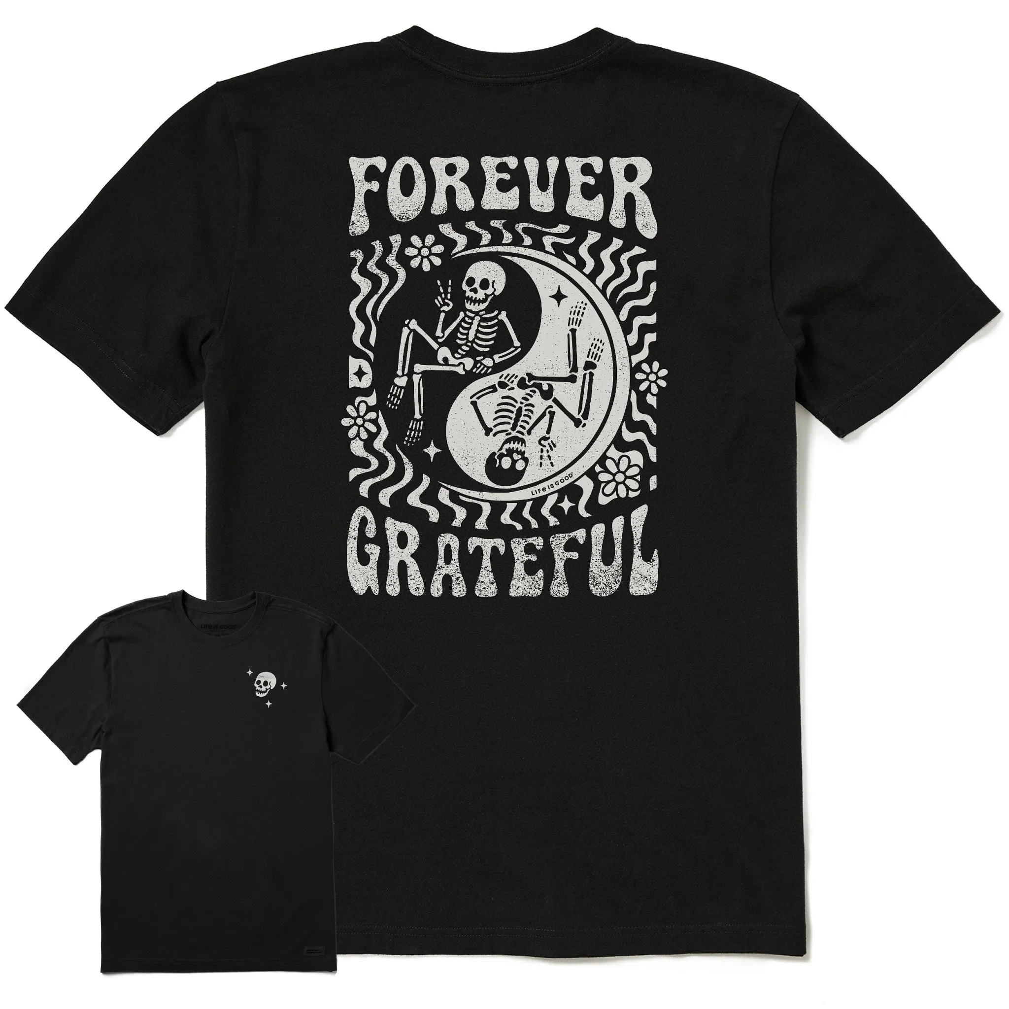Men's Forever Grateful Yin Yang Short Sleeve Crusher Tee sold by Life is Good